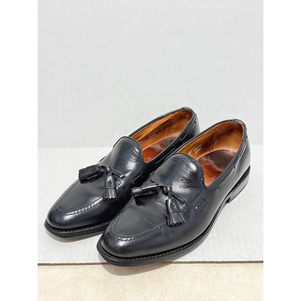 Allen Edmonds Grayson Men 7.5 C Black Leather Tassel Loafers 8217